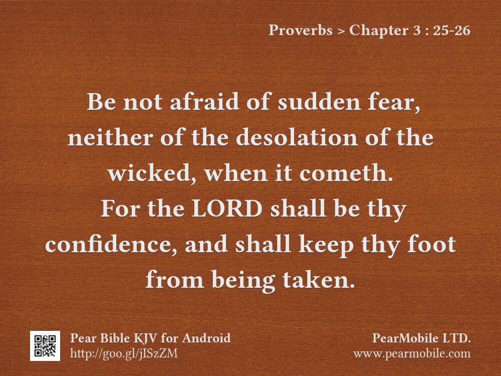 Proverbs, Chapter 3:25-26